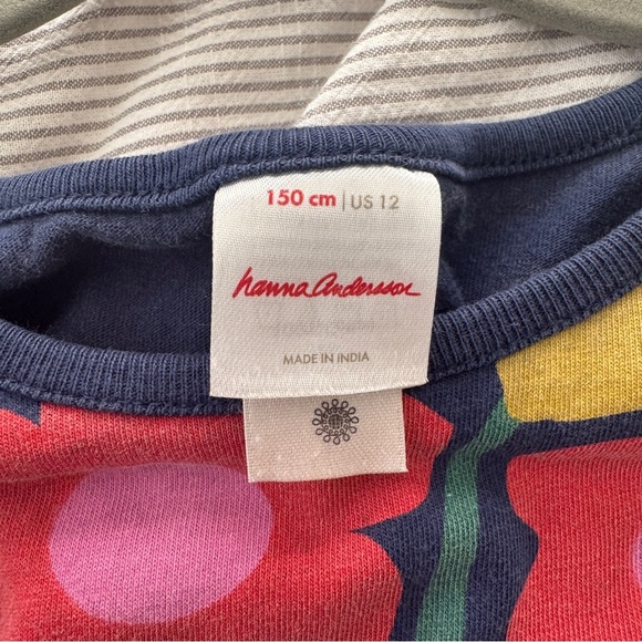 Hanna Andersson Pink and Orange 100% Cotton Long Sleeve Sundress - Picture 6 of 9